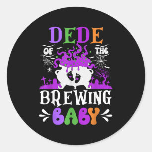Dede Of The Brewing Baby Grandpa To Be Halloween Classic Round Sticker
