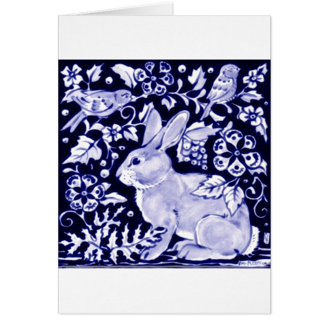 Dedham Blue Rabbit, Classic Blue & White Design (Front)
