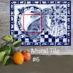 Dedham Blue White Rabbit Bunny Mural Tile # 6<br><div class="desc">This is Tile # 6 of a twelve-tile ceramic tile mural, featuring a cute bunny rabbit and a vase full of daisies. Dark navy blue and white tones are accented with a crackled glaze. Bunnies and carrots border the design. Inspired by antique Dedham pottery, Delft porcelain, and oriental chinoiserie motifs...</div>