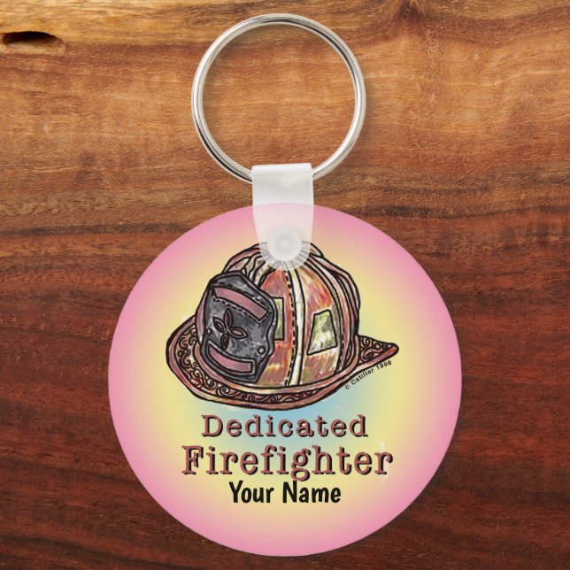 Dedicated Firefighter  keychain (Front)