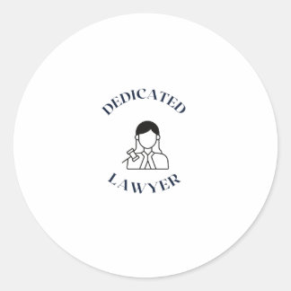 DEDICATED LAWYER CLASSIC ROUND STICKER