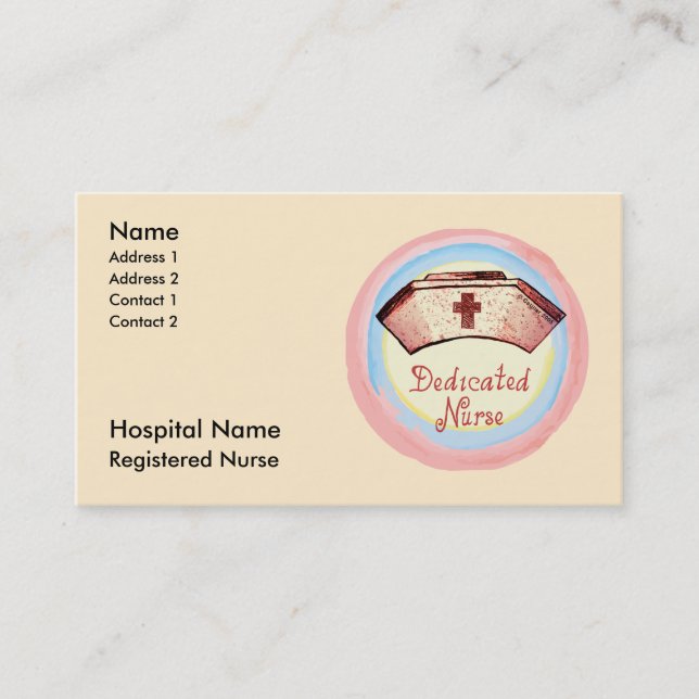 Dedicated nurse cap appointment card (Front)