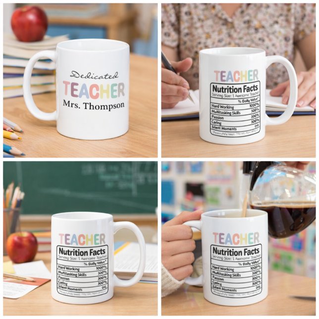 Dedicated Teacher Personalized Custom Name  Coffee Mug (Dedicated Teacher Personalized Custom Name Coffee Mug)