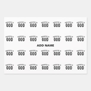 DEDICATED TO GOD COOL CUSTOMIZABLE BLACK TEXT WRAPPING PAPER SHEET
