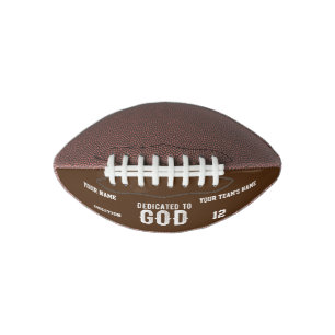 DEDICATED TO GOD COOL CUSTOMIZABLE WHITE TEXT FOOTBALL