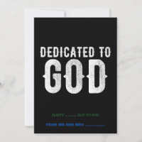 DEDICATED TO GOD COOL CUSTOMIZABLE WHITE TEXT