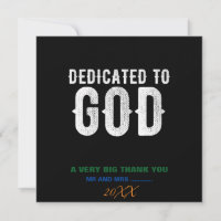 DEDICATED TO GOD COOL CUSTOMIZABLE WHITE TEXT