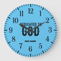DEDICATED TO GOD CUSTOMIZABLE BLUE COOL BLACK TEXT