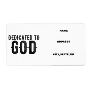DEDICATED TO GOD  CUSTOMIZABLE COOL BLACK TEXT