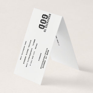 DEDICATED TO GOD  CUSTOMIZABLE COOL BLACK TEXT BUSINESS CARD