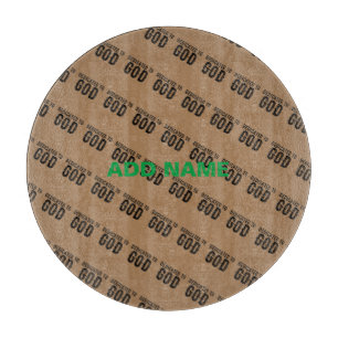 DEDICATED TO GOD  CUSTOMIZABLE COOL BLACK TEXT CUTTING BOARD