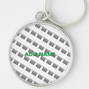 DEDICATED TO GOD  CUSTOMIZABLE COOL BLACK TEXT KEYCHAIN