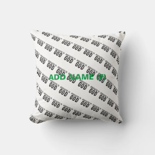 DEDICATED TO GOD  CUSTOMIZABLE COOL BLACK TEXT THROW PILLOW