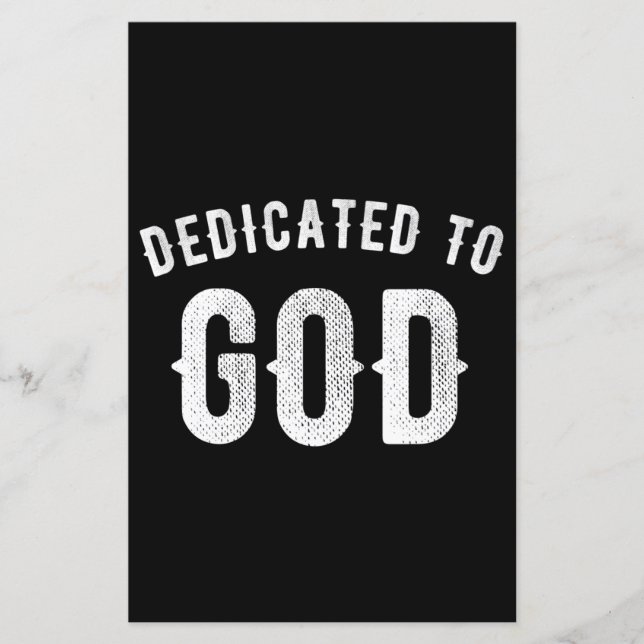 DEDICATED TO GOD CUSTOMIZABLE COOL WHITE TEXT (Front)