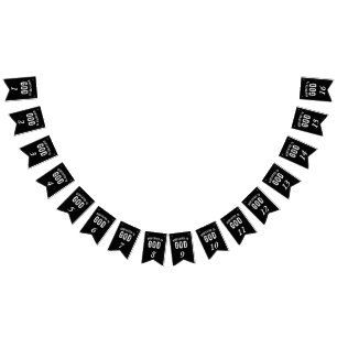 DEDICATED TO GOD CUSTOMIZABLE COOL WHITE TEXT BUNTING FLAGS