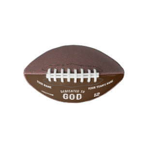 DEDICATED TO GOD CUSTOMIZABLE COOL WHITE TEXT FOOTBALL
