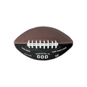 DEDICATED TO GOD CUSTOMIZABLE COOL WHITE TEXT FOOTBALL