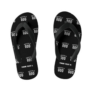 DEDICATED TO GOD CUSTOMIZABLE COOL WHITE TEXT KID'S FLIP FLOPS
