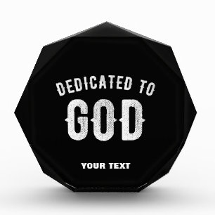DEDICATED TO GOD CUSTOMIZABLE COOL WHITE TEXT PHOTO BLOCK