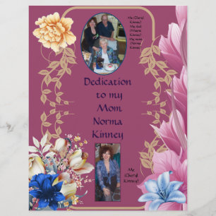 Dedication my mom Norma Kinney Personalized Paper