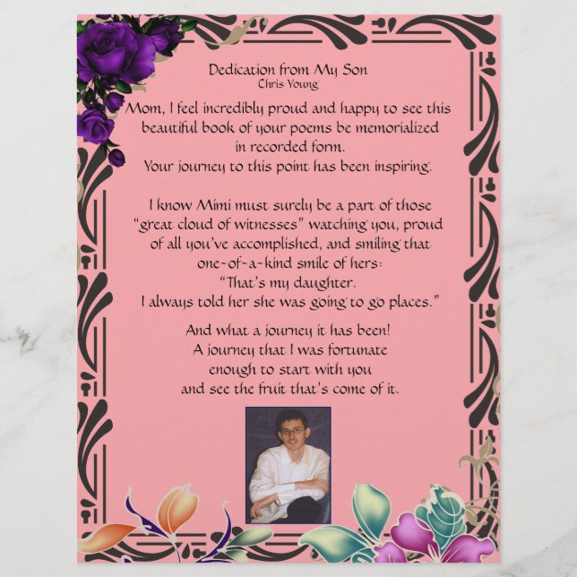 Dedication of my son on Personalized Paper Peach (Front)