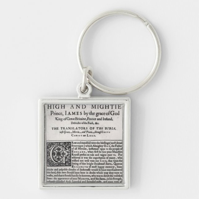 Dedication page in 'The Holy Bible' Keychain (Front)
