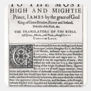 Dedication page in 'The Holy Bible' Square Sticker