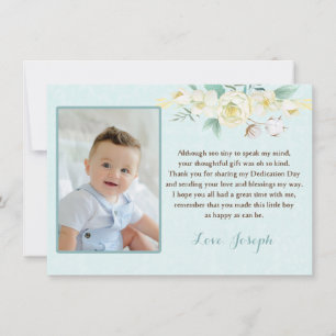 Dedication Religious Thank You Card for boy