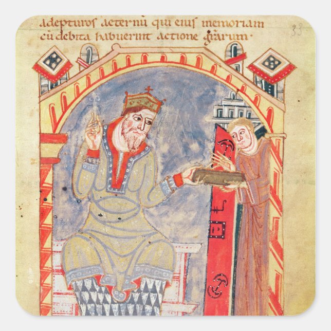 Dedication to Charles the Bald, from Square Sticker (Front)