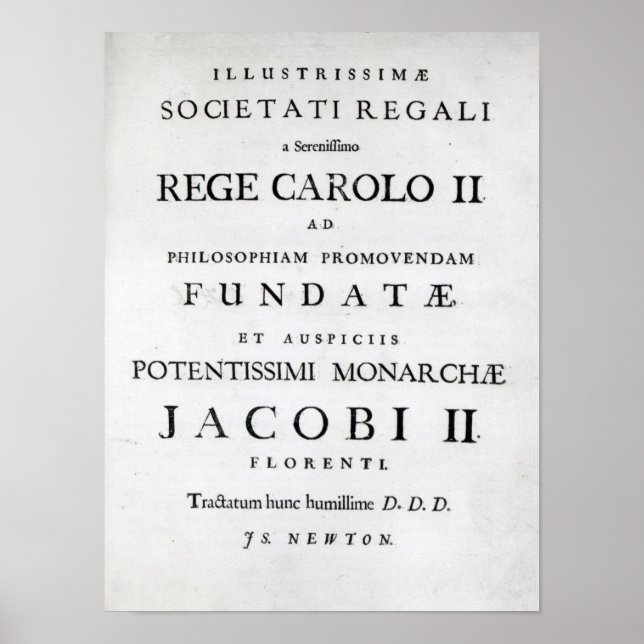 Dedication to the Royal Society Poster (Front)