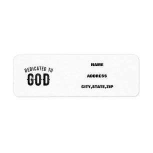 DÉDIÉ À DIEU COOL PERSONNALISABLE NOIR TEXTE