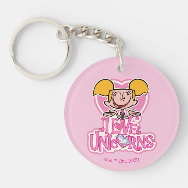 Dee Dee - I Love Unicorns Keychain (Front)