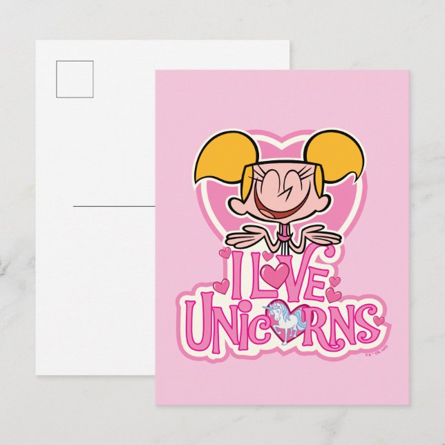 Dee Dee - I Love Unicorns Postcard (Front/Back)