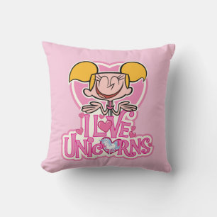 Dee Dee - I Love Unicorns Throw Pillow