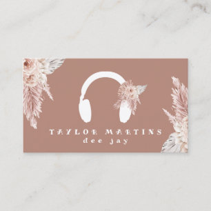  dee jay boho flowers brown background business card