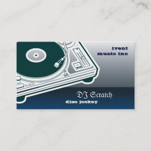 Dee Jay Button Style Turntable Business Card