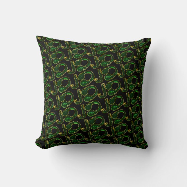 dee-jays headphones pattern throw pillow (Front)