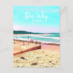 Dee Why Sydney Northern Beaches retro travel Postcard