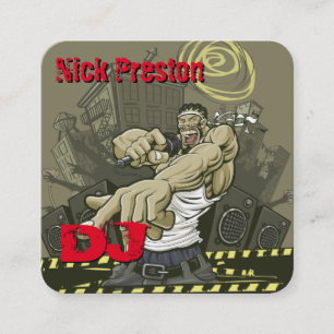 DeeJay   DJ Mix Funky Beats Square Business Card