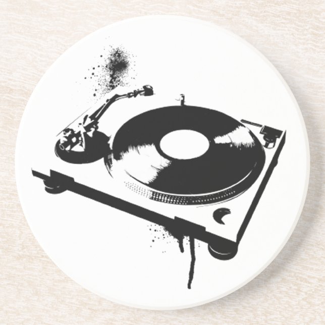 Deejay DJ Turntable Coaster | House music gifts (Front)