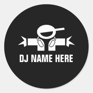 Deejay name stickers for music DJ Disc Jockey