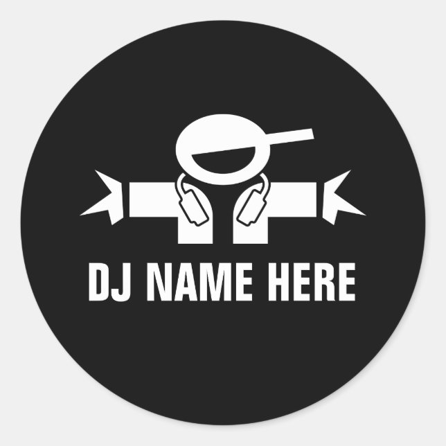 Deejay name stickers for music DJ Disc Jockey (Front)