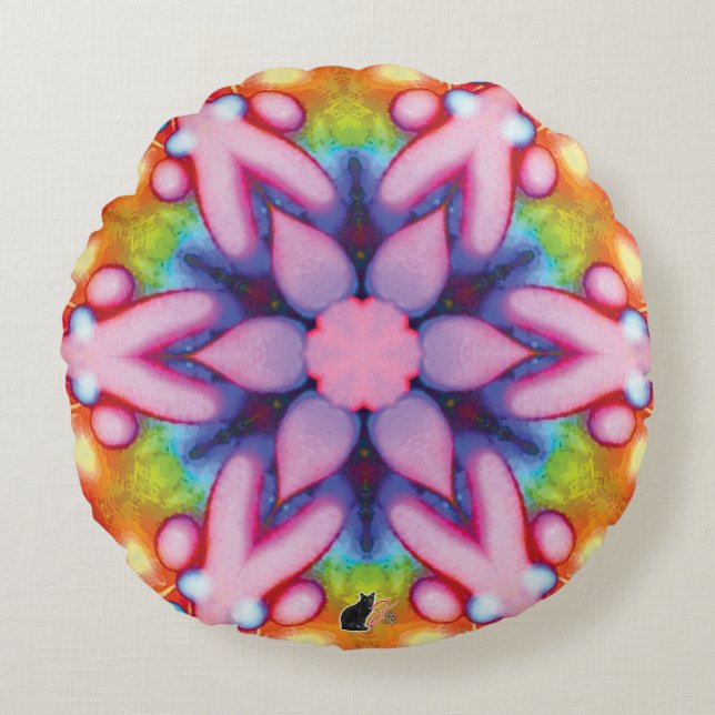 Deelish Kaleidoscope  Round Pillow (Front)