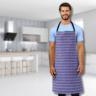 Deep Amethyst Glitter Style Horizontal Stripes  Apron
