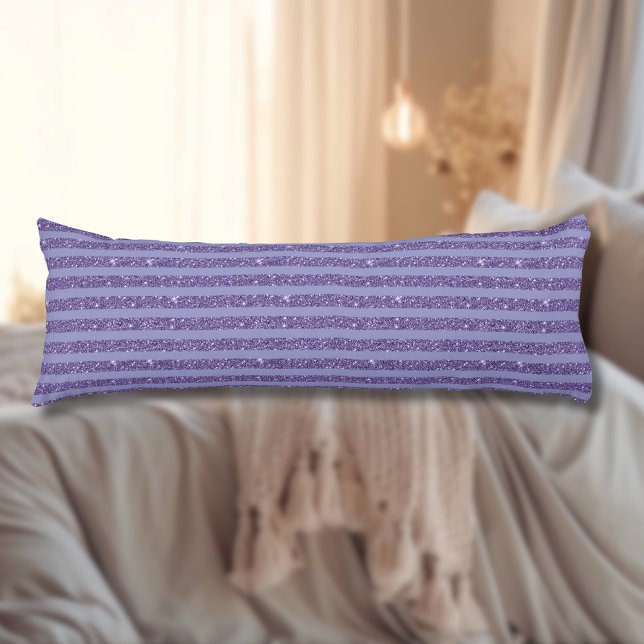 Deep Amethyst Glitter Style Horizontal Stripes  Body Pillow (Creator Uploaded)