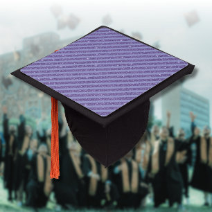 Deep Amethyst Glitter Style Horizontal Stripes Graduation Cap Topper
