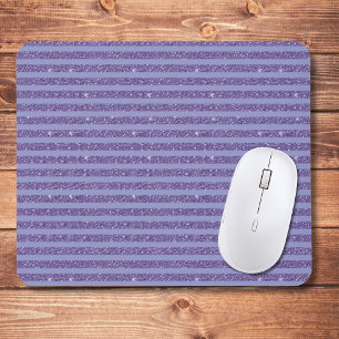 Deep Amethyst Glitter Style Horizontal Stripes Mouse Pad