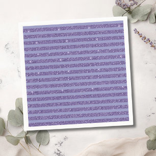 Deep Amethyst Glitter Style Horizontal Stripes  Napkin