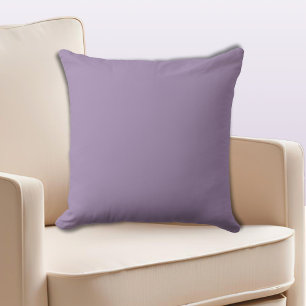 Deep Amethyst Uni-coloured Violet Throw Pillow