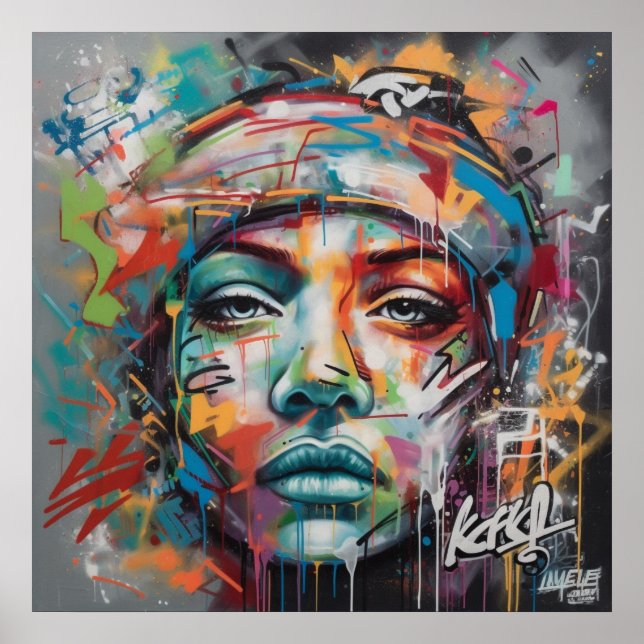 Deep and Intriguing Graffiti Art Poster (Front)